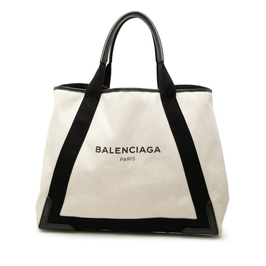 Balenciaga Canvas Navy Cabas Tote M