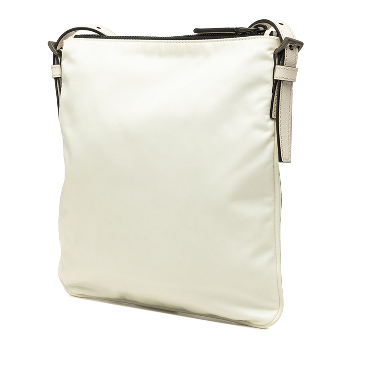 Prada Re Nylon Zip Top Crossbody — White