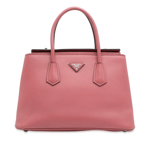 Prada Saffiano Cuir Turnlock Twin Satchel