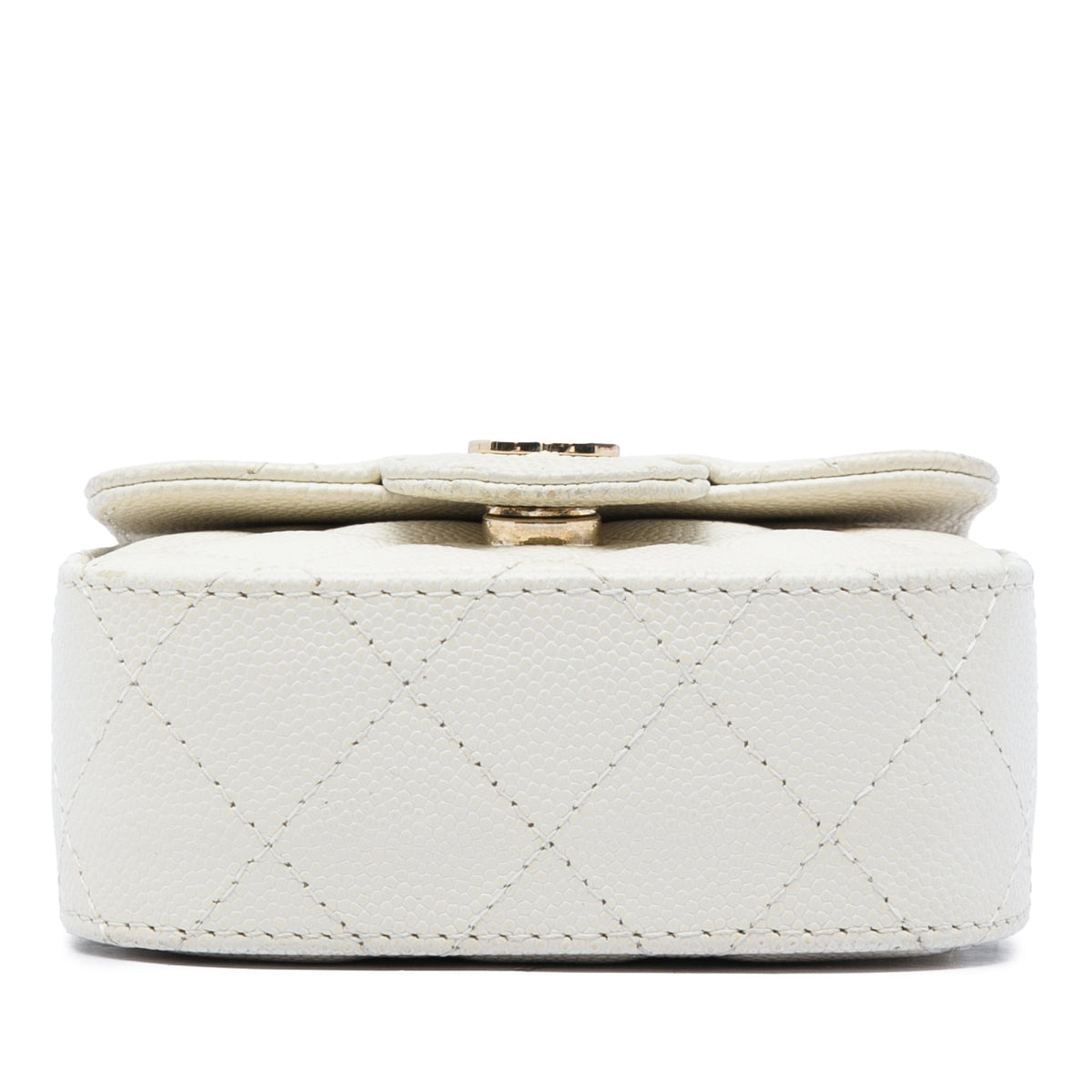 Chanel Mini Quilted Caviar Clutch With Chain