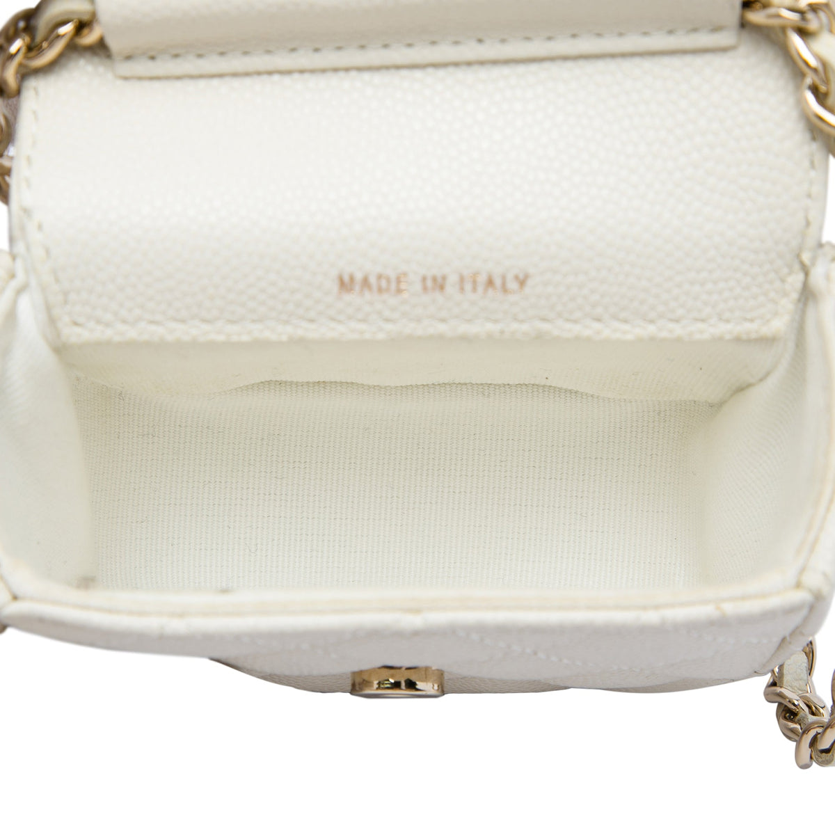 Chanel Mini Quilted Caviar Clutch With Chain