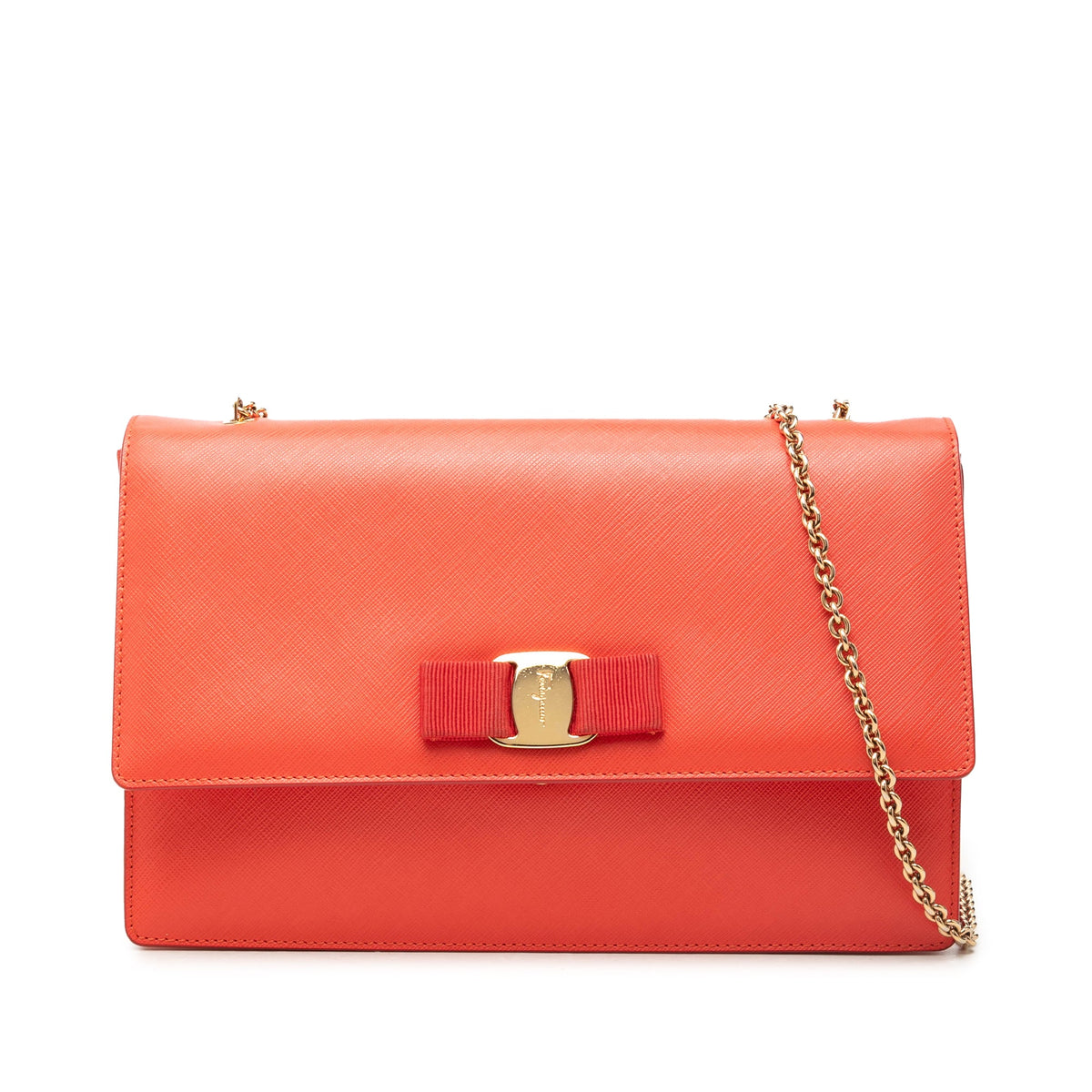 Ferragamo Leather Vara Bow Chain Crossbody