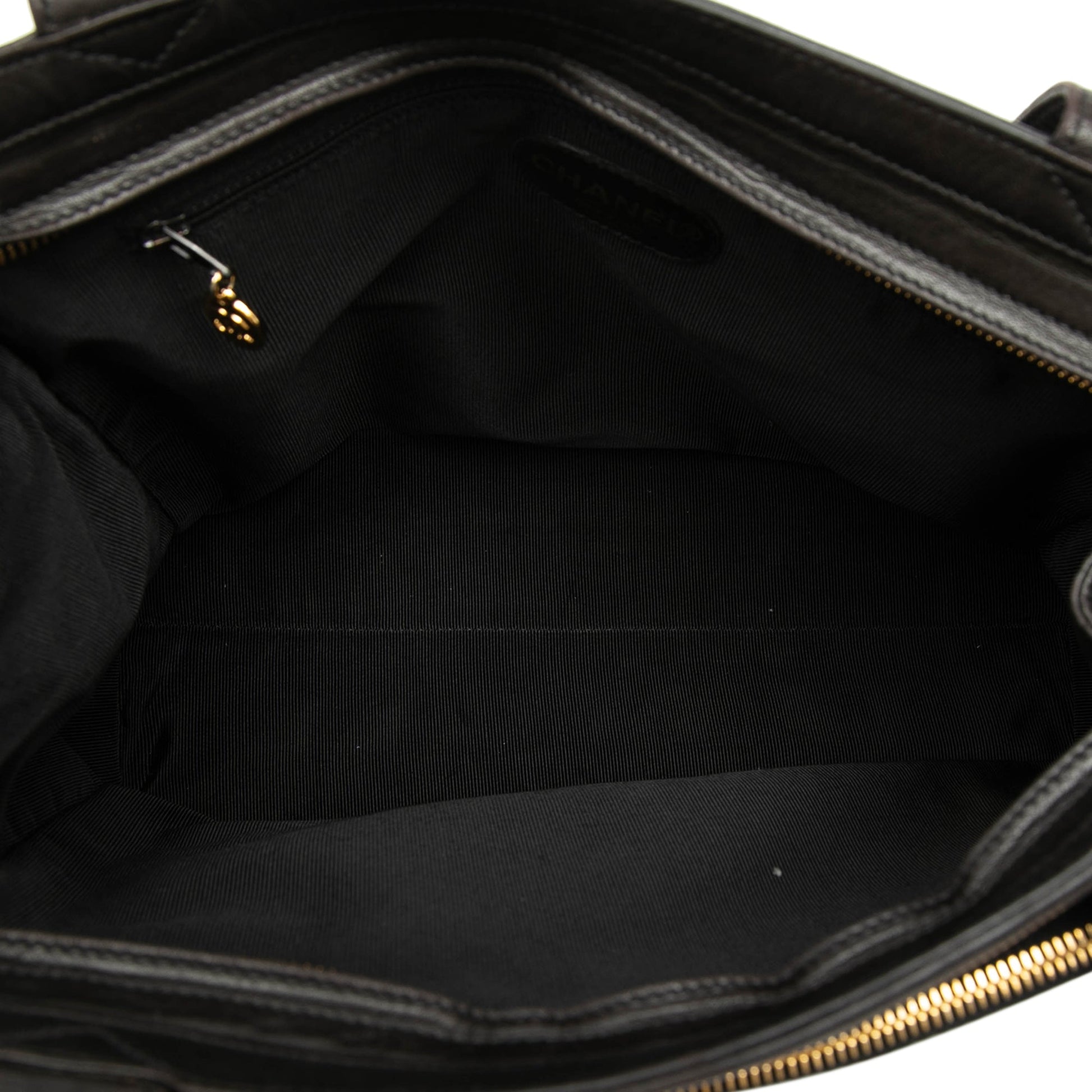 CC Lambskin Front Zip Pocket Tote
