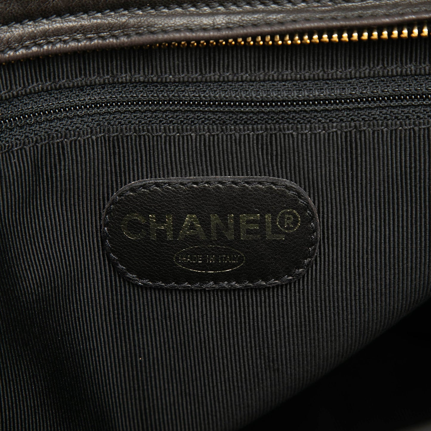CC Lambskin Front Zip Pocket Tote
