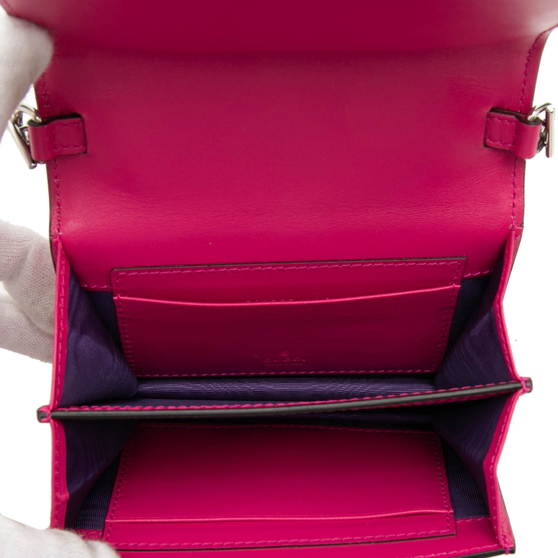 Gucci Mini GG Embossed Leather Satchel