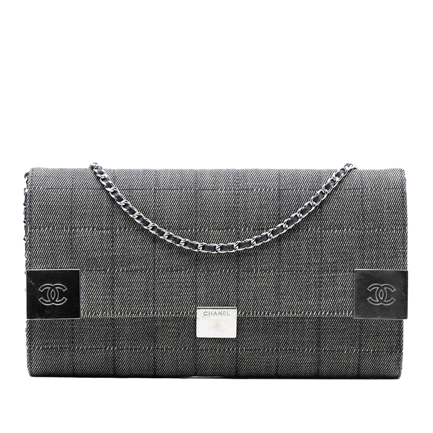 Chanel CC Choco Bar Denim Chain Flap