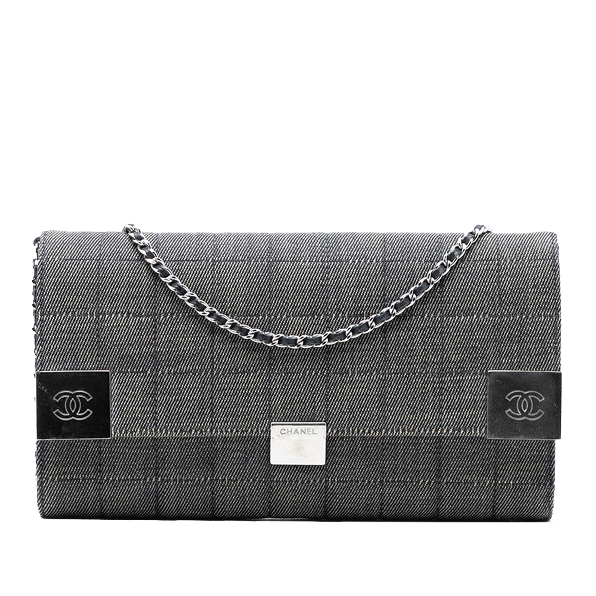 Chanel CC Choco Bar Denim Chain Flap