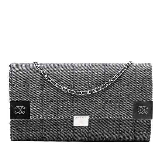 Chanel CC Choco Bar Denim Chain Flap