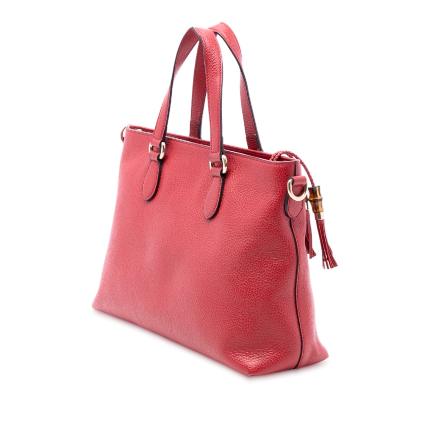 Gucci Leather Bamboo Tassel Satchel