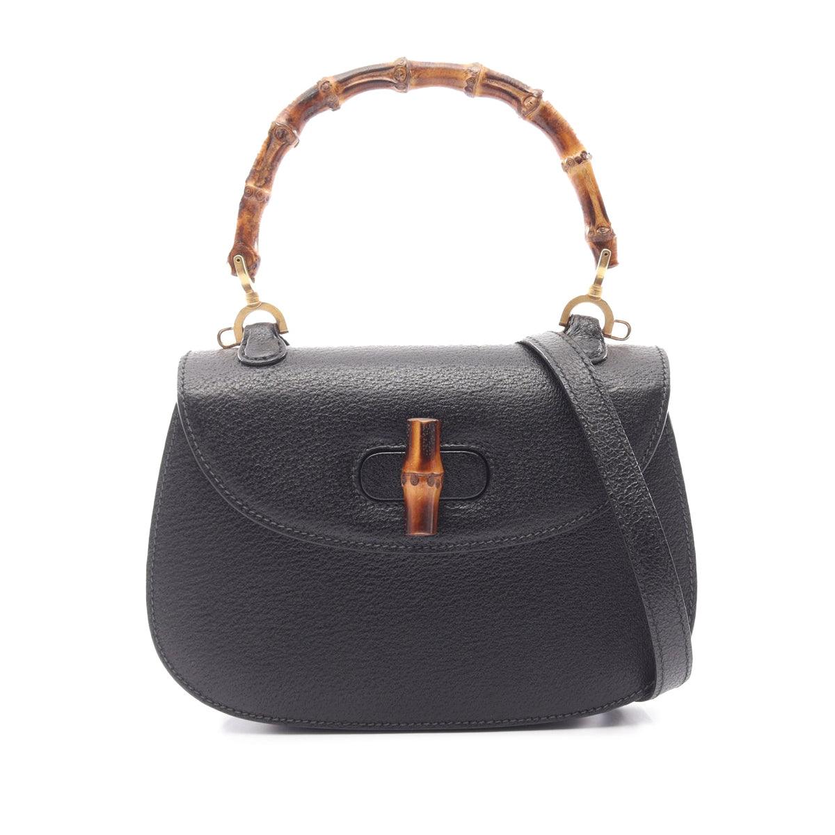 Gucci Small Calfskin Bamboo Night — Black