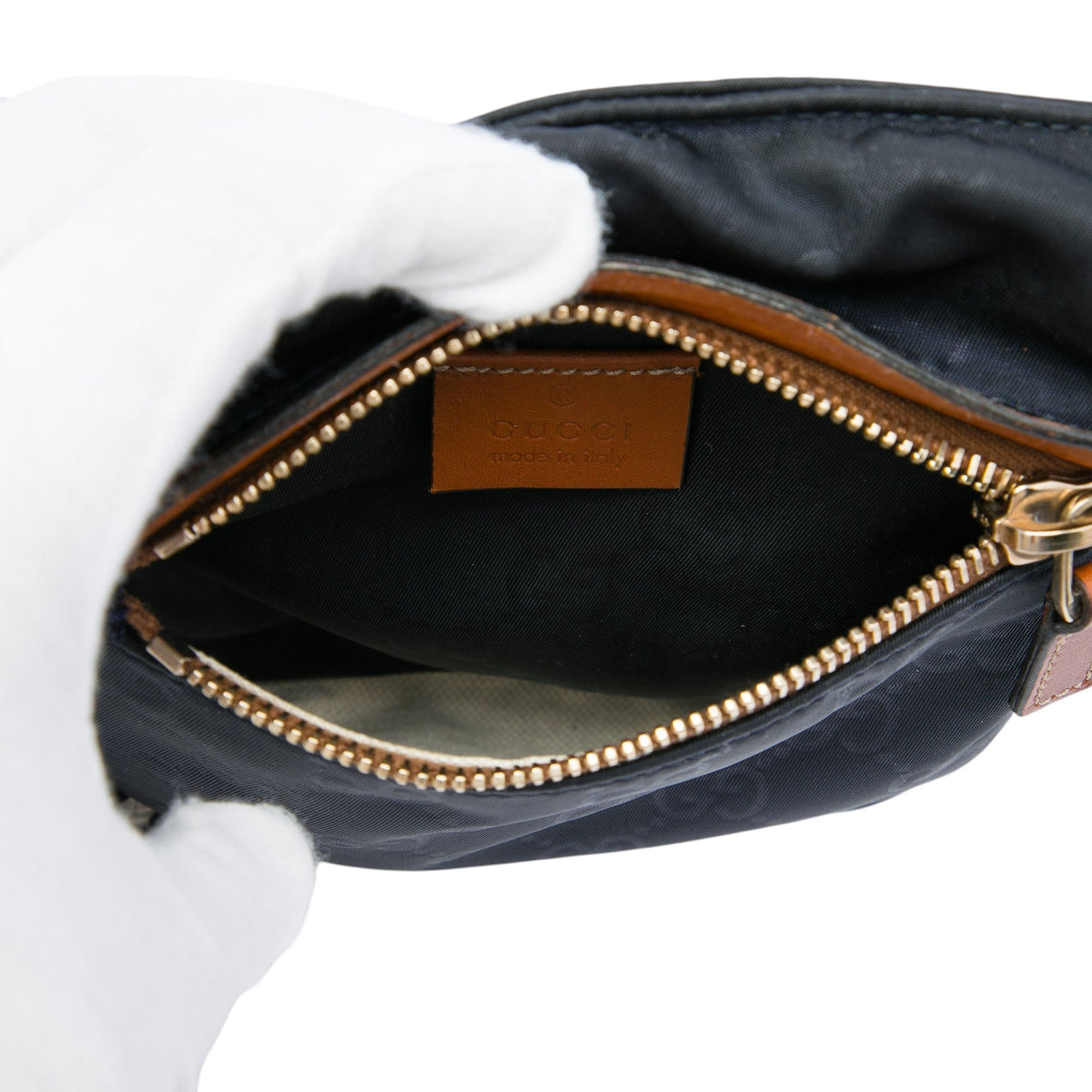 Gucci GG Nylon Web Double Pocket Belt Bag — Black