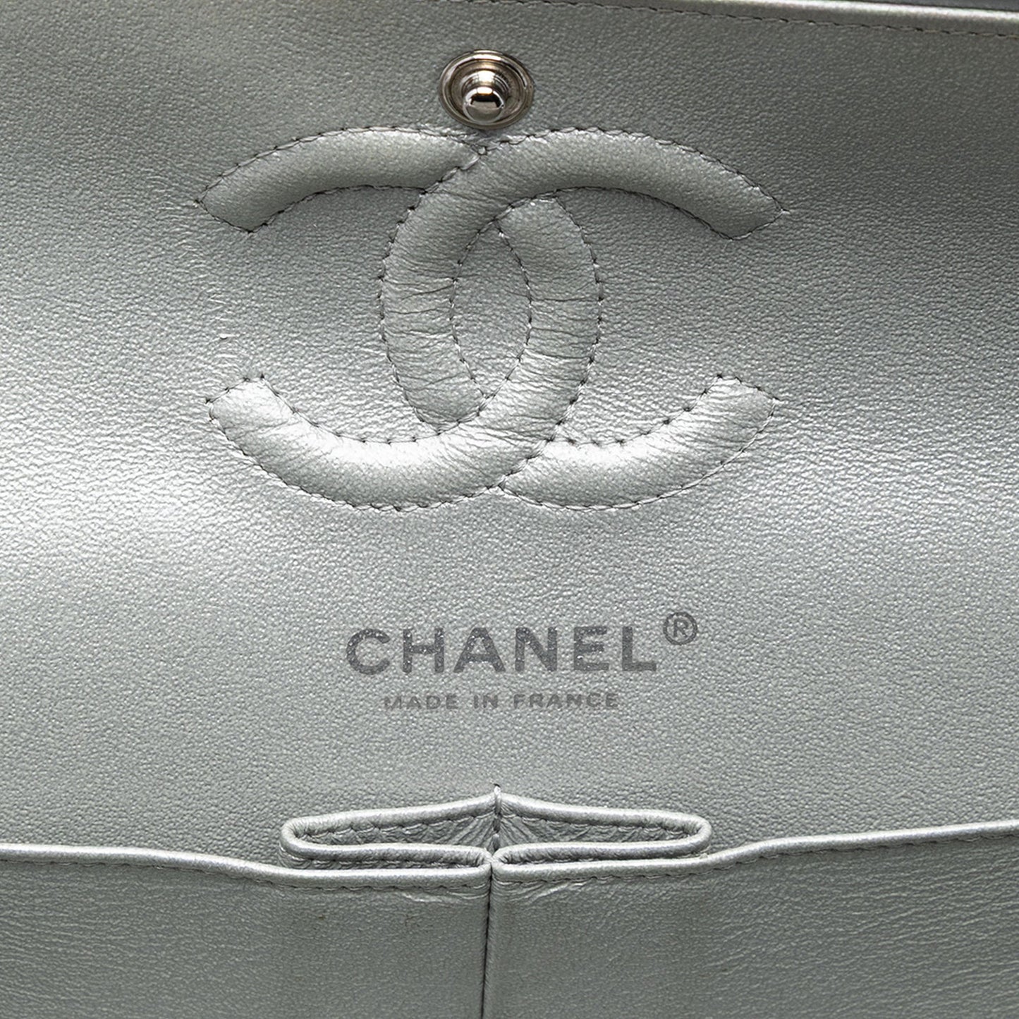 Chanel Small Classic Chevron Metallic Crumpled Calfskin Double Flap