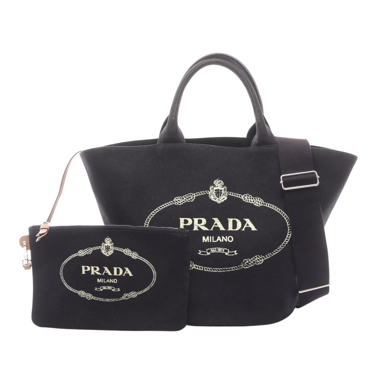 Prada Canvas Canapa Logo Tote