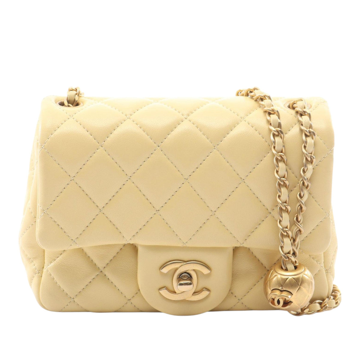 Chanel Mini Square Classic Lambskin Pearl Crush Single Flap