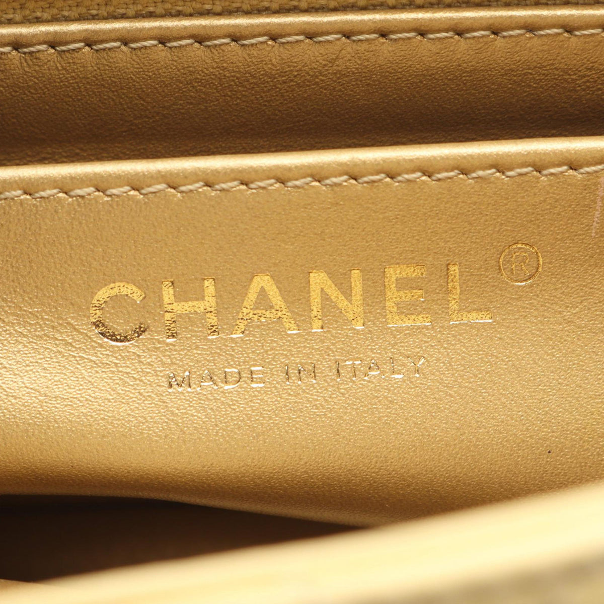 Chanel Mini Square Classic Lambskin Pearl Crush Single Flap