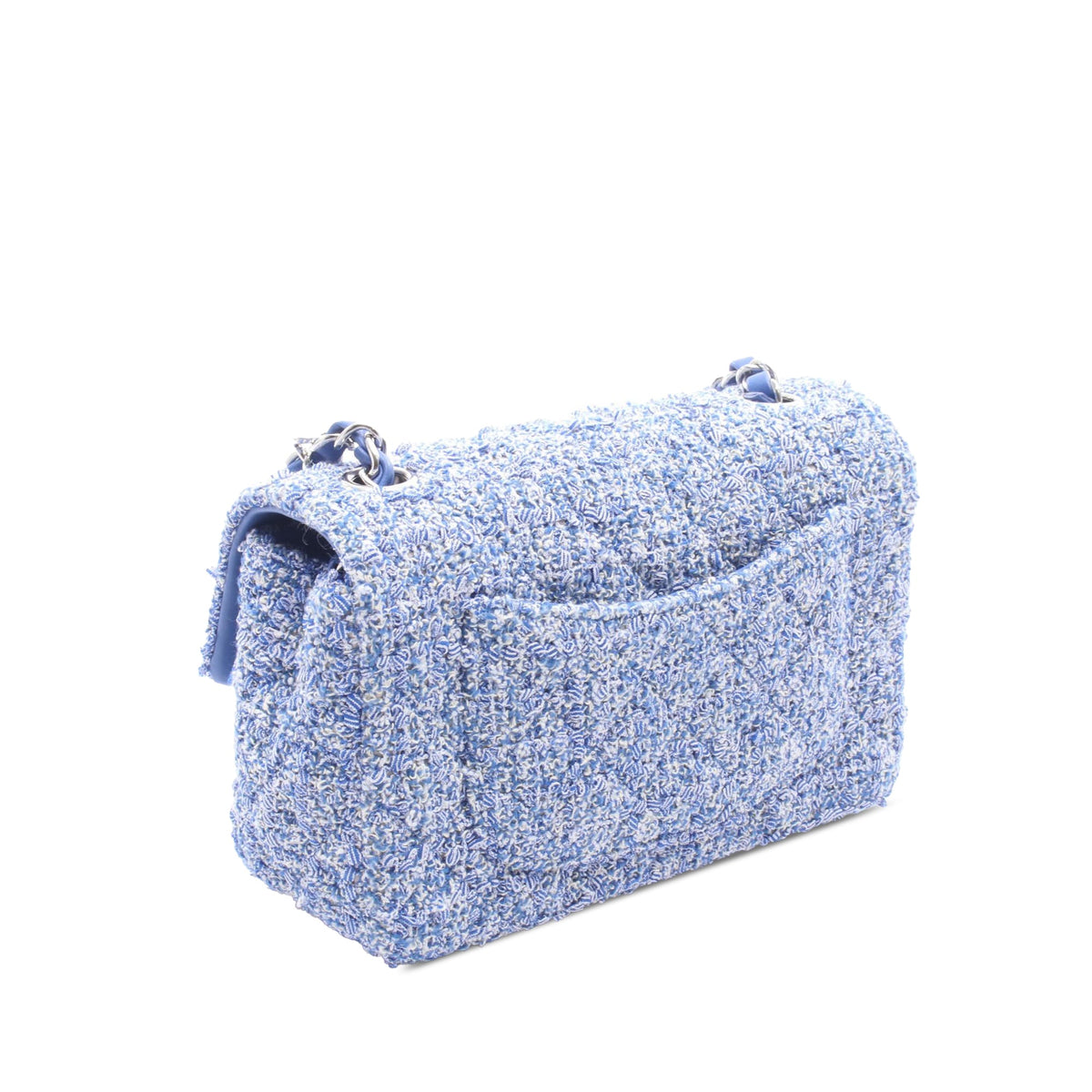 Chanel Mini Rectangular Classic Tweed Single Flap — Blue
