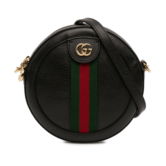 Mini Leather Ophidia Round Crossbody