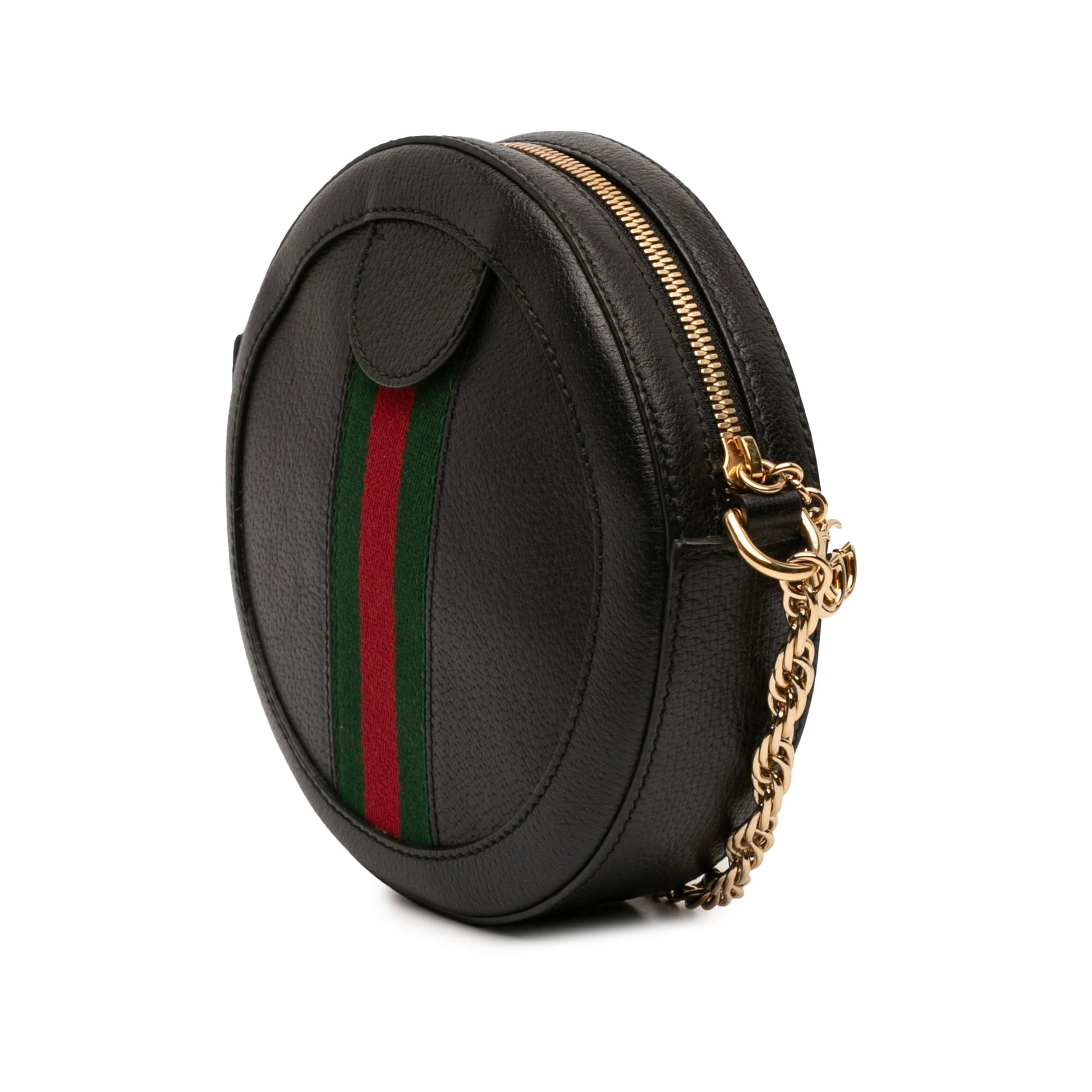 Mini Leather Ophidia Round Crossbody