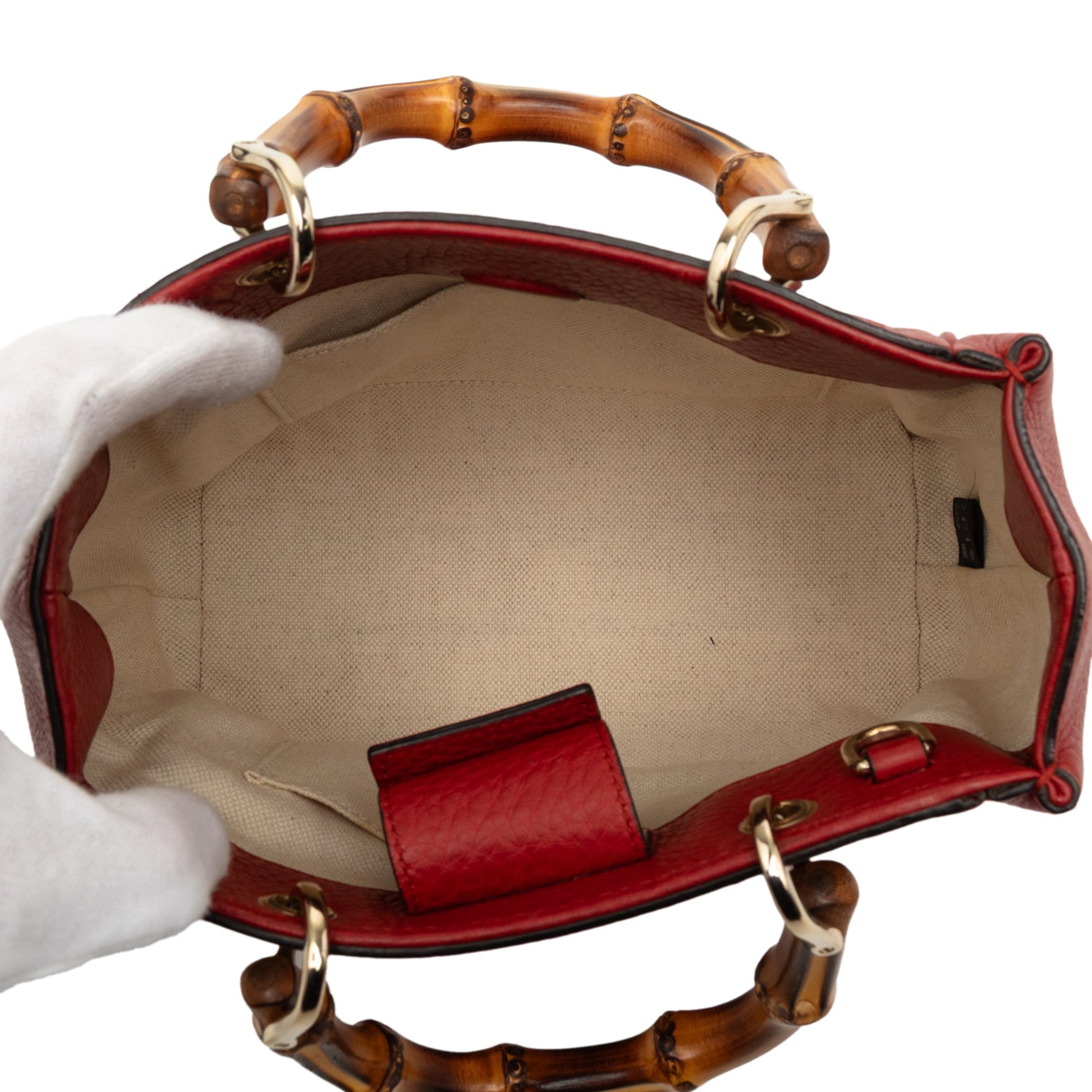 Gucci Mini Calfskin Bamboo Shopper Satchel