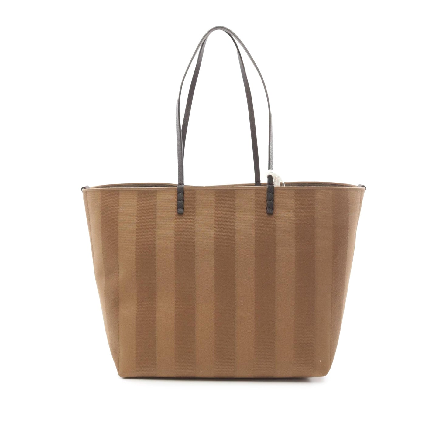 Fendi Large Zucca Canvas Pequin Striped Reversible Roll Tote