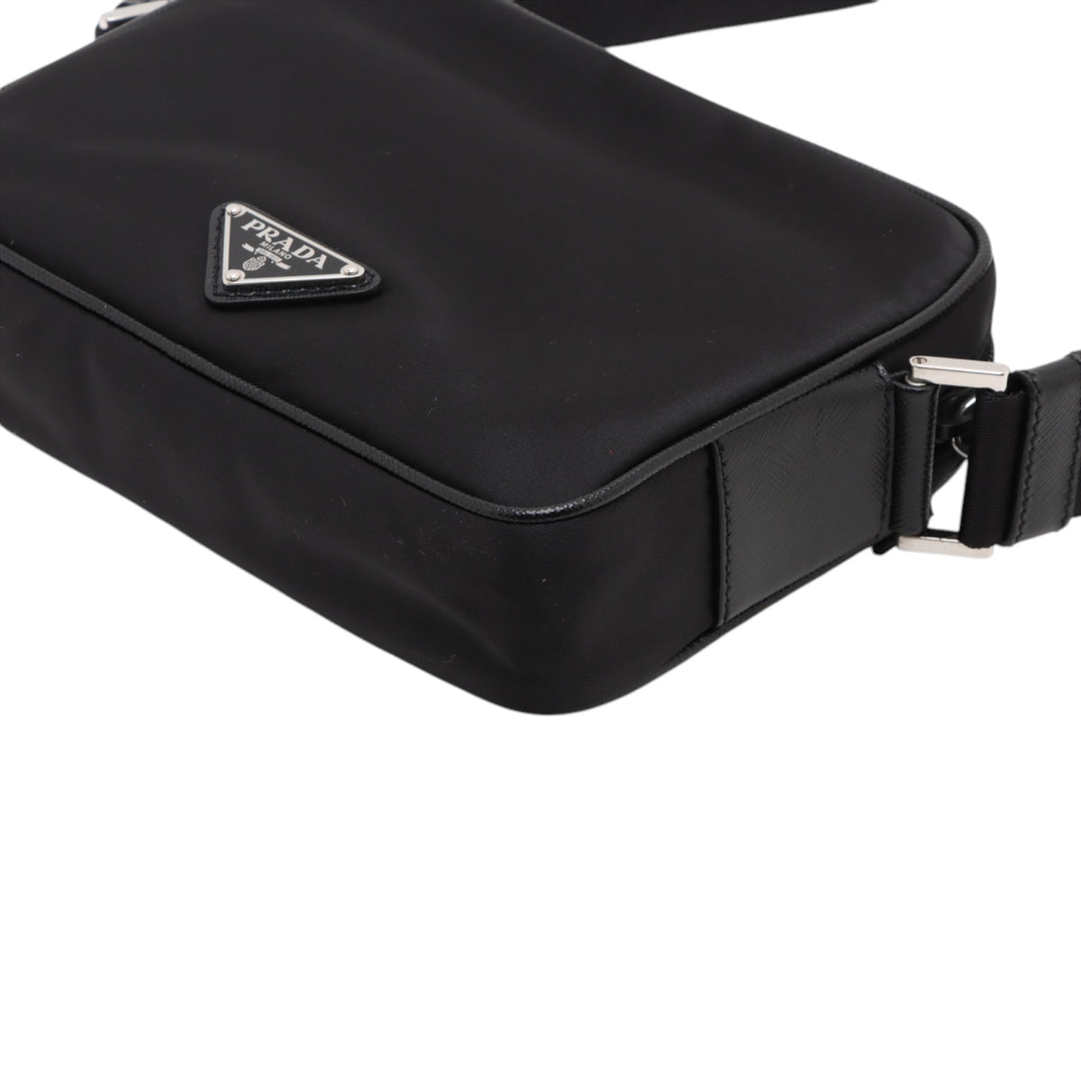 Prada Saffiano Trimmed Tessuto Logo Camera Bag