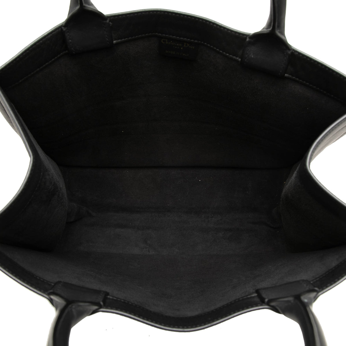 Dior Medium Embossed Leather Book Tote — Black