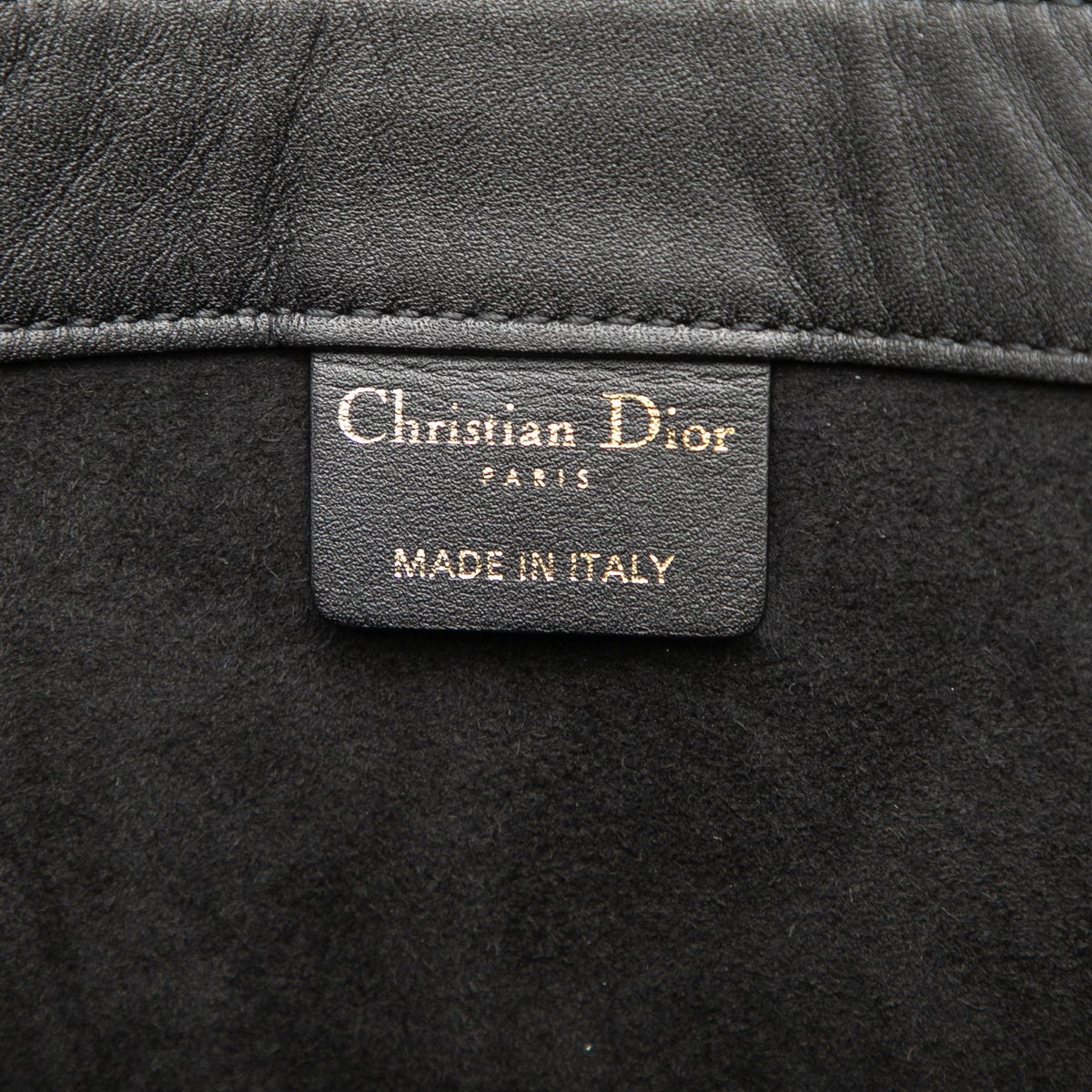 Dior Medium Embossed Leather Book Tote — Black