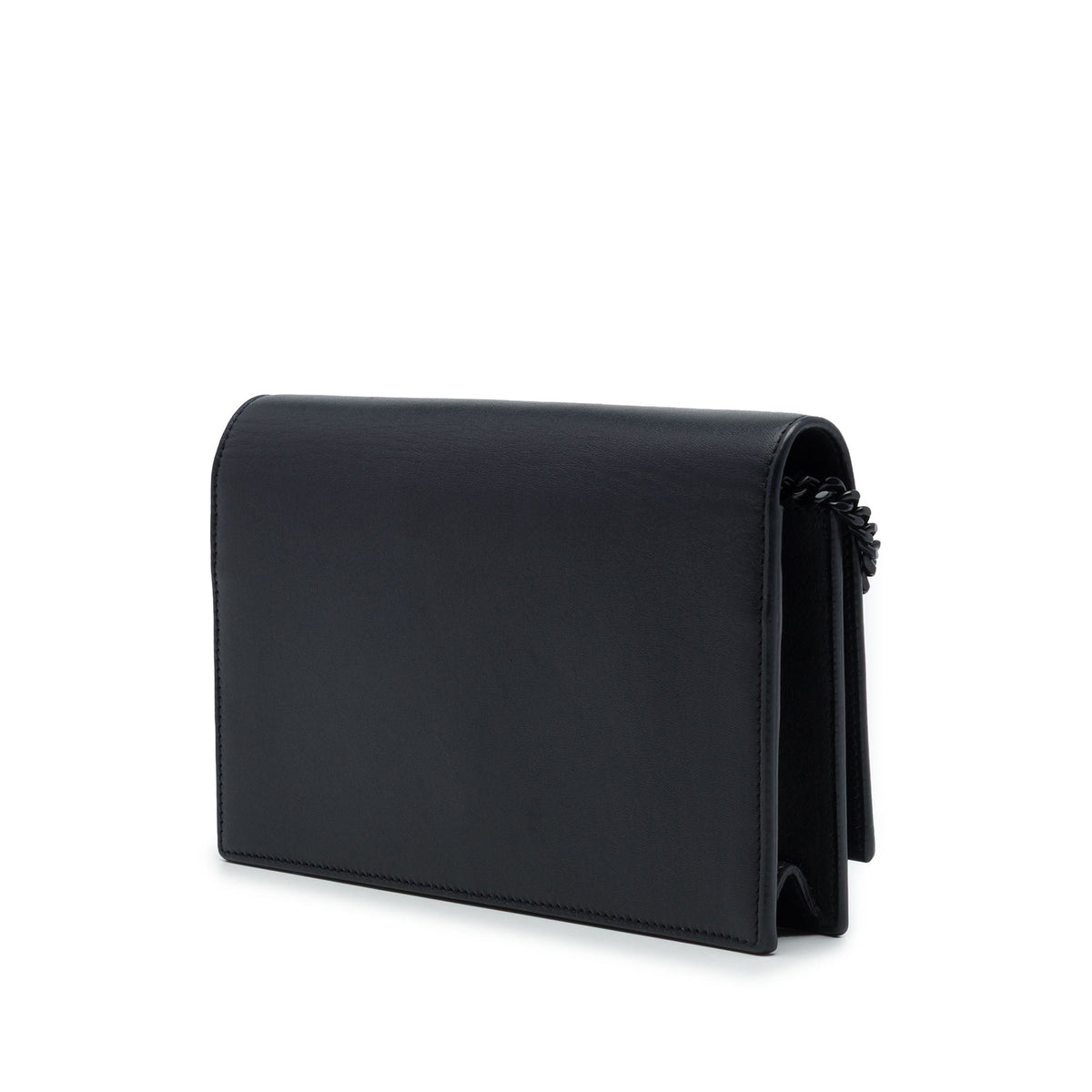 Saint Laurent Calfskin Cloud Star Applique Classic Monogram Kate Tassel Wallet on Chain — Black