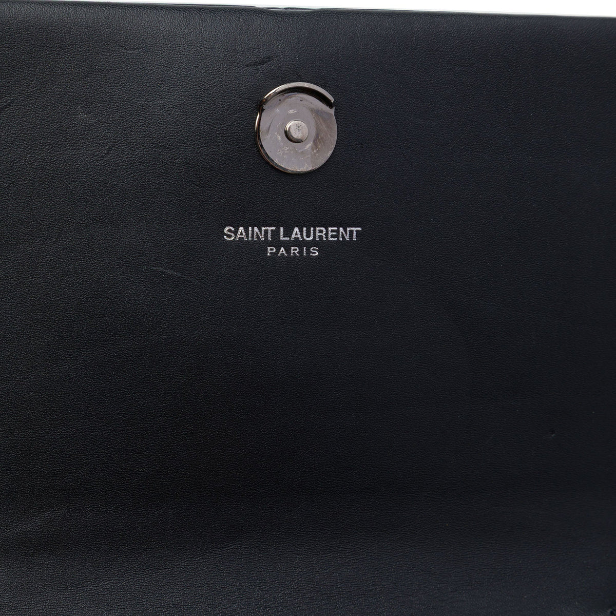 Saint Laurent Calfskin Cloud Star Applique Classic Monogram Kate Tassel Wallet on Chain — Black