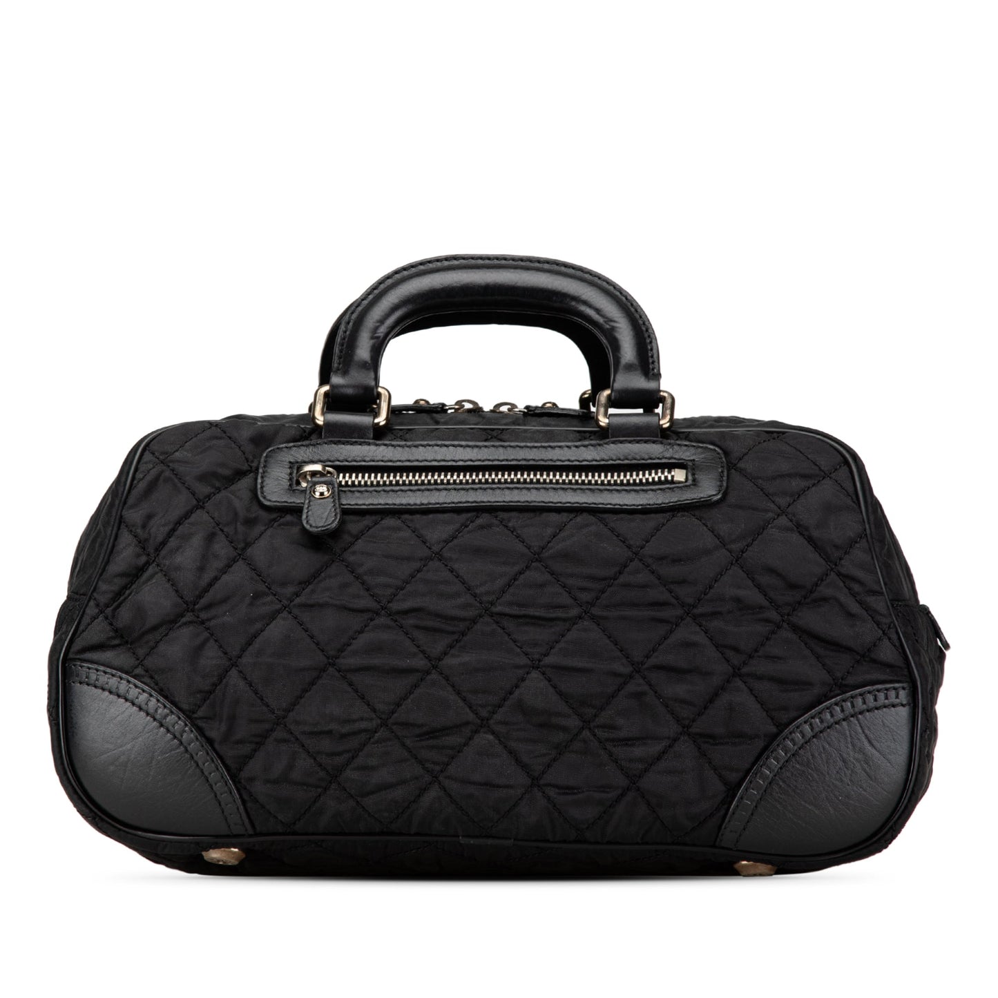 Chanel Paris New York Quilted Nylon Duffle Handbag