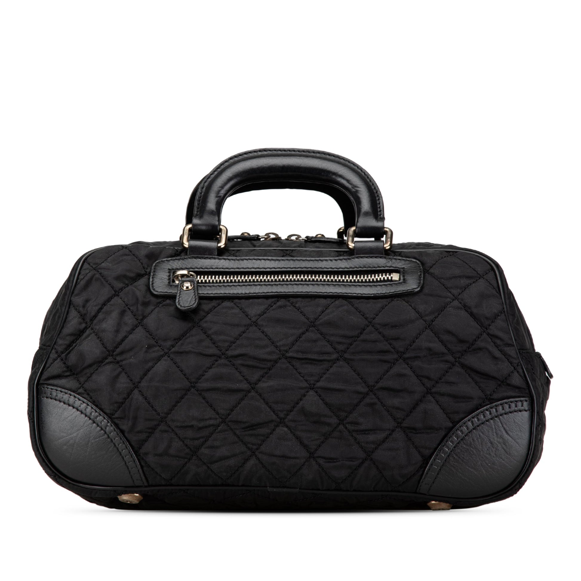 Chanel Paris New York Quilted Nylon Duffle Handbag