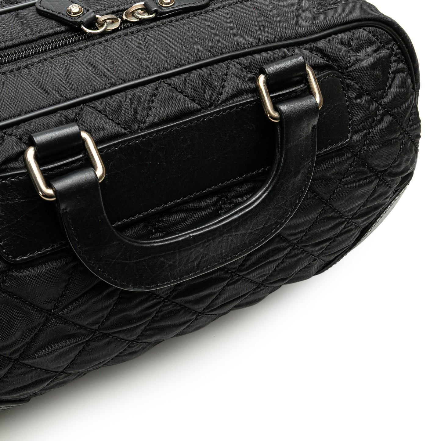 Chanel Paris New York Quilted Nylon Duffle Handbag