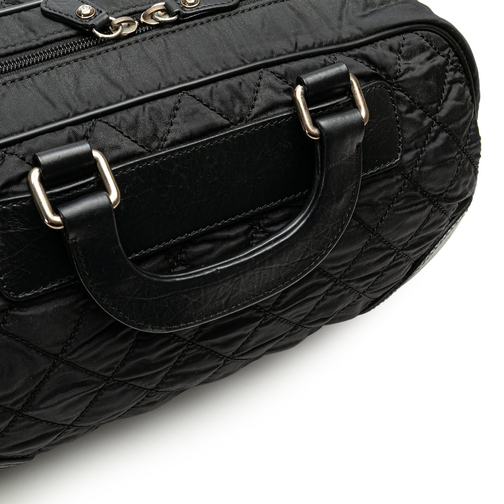 Chanel Paris New York Quilted Nylon Duffle Handbag