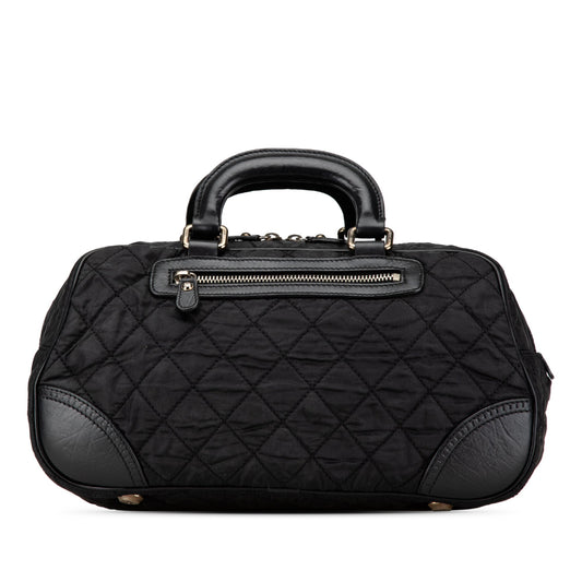 Chanel Paris New York Quilted Nylon Duffle Handbag