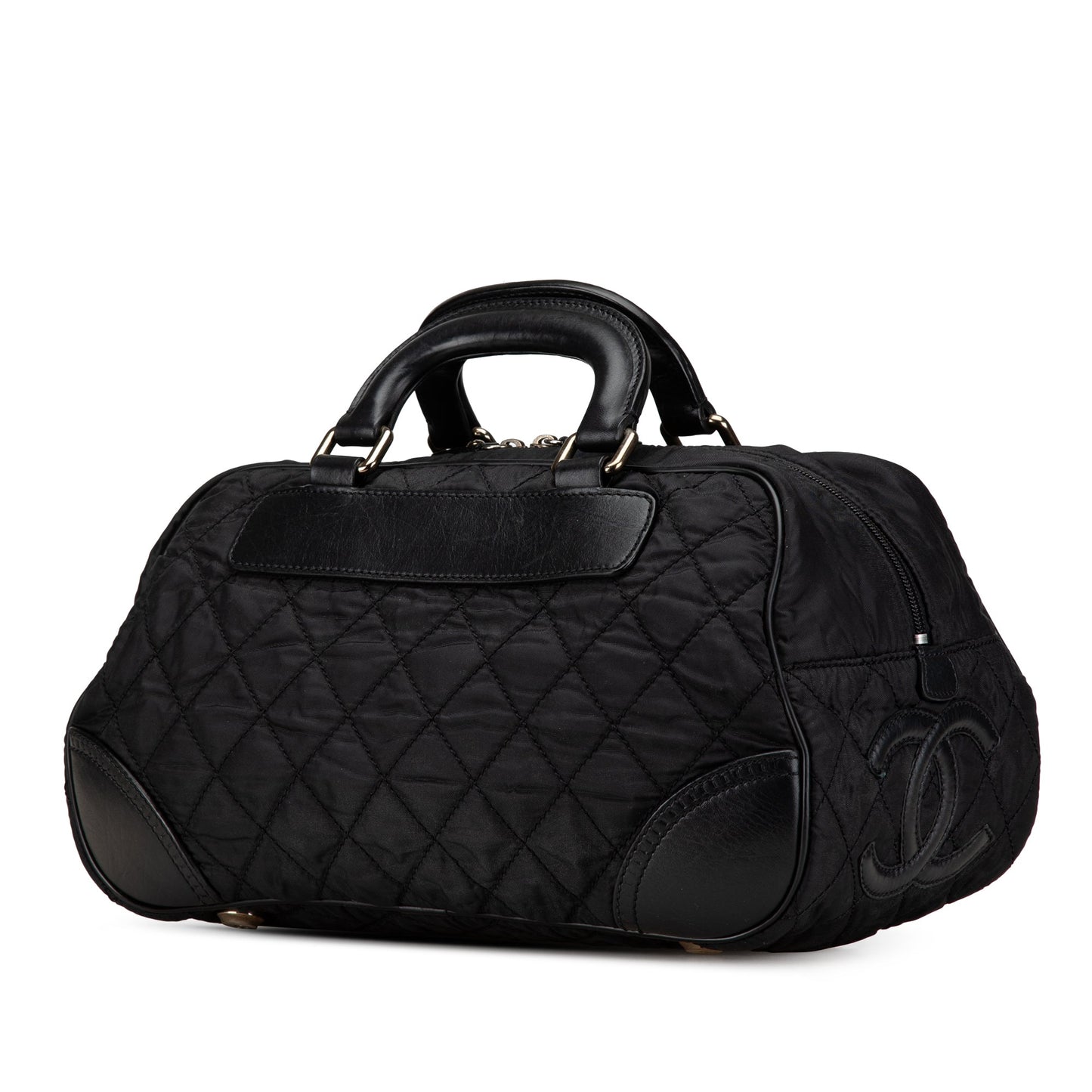 Chanel Paris New York Quilted Nylon Duffle Handbag