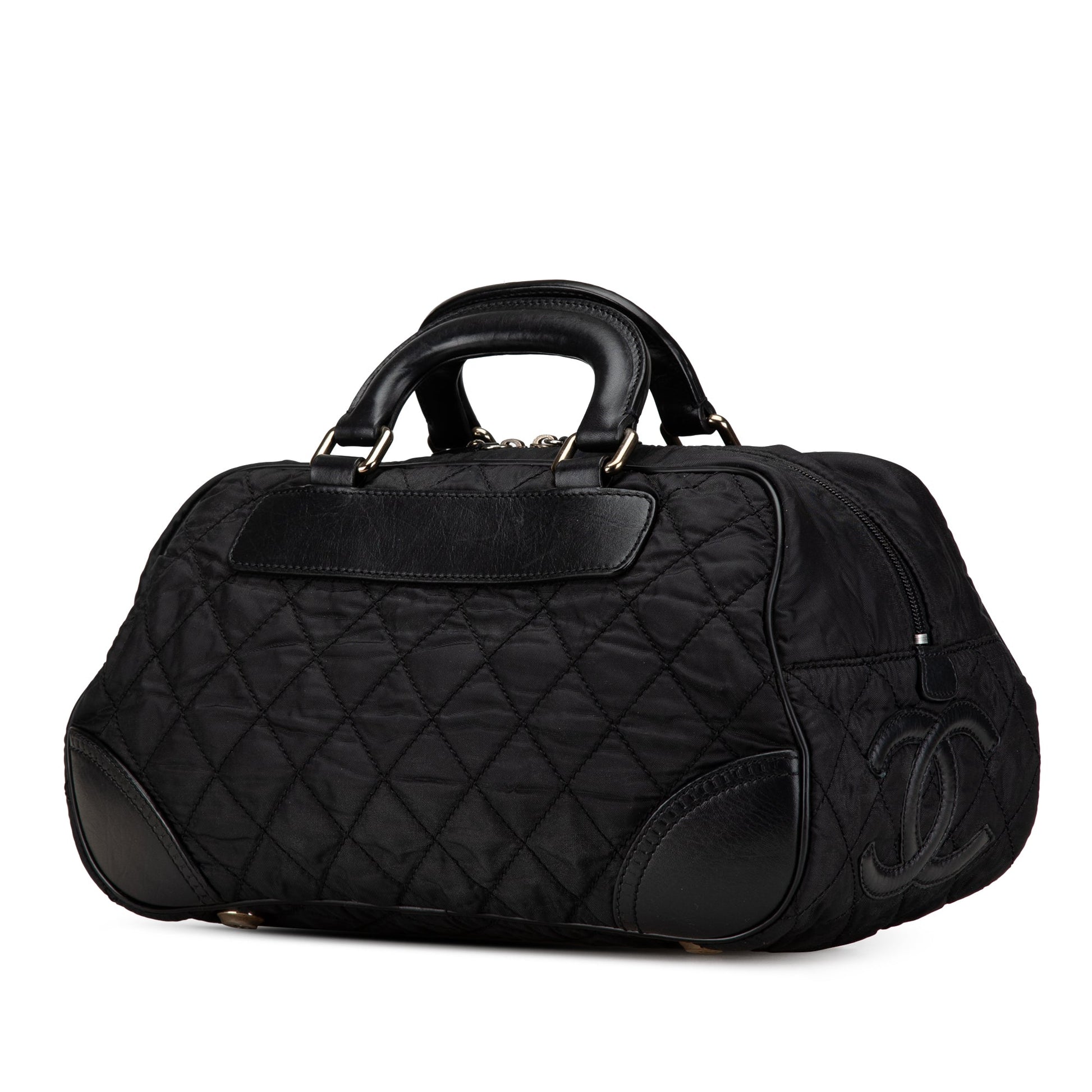 Chanel Paris New York Quilted Nylon Duffle Handbag