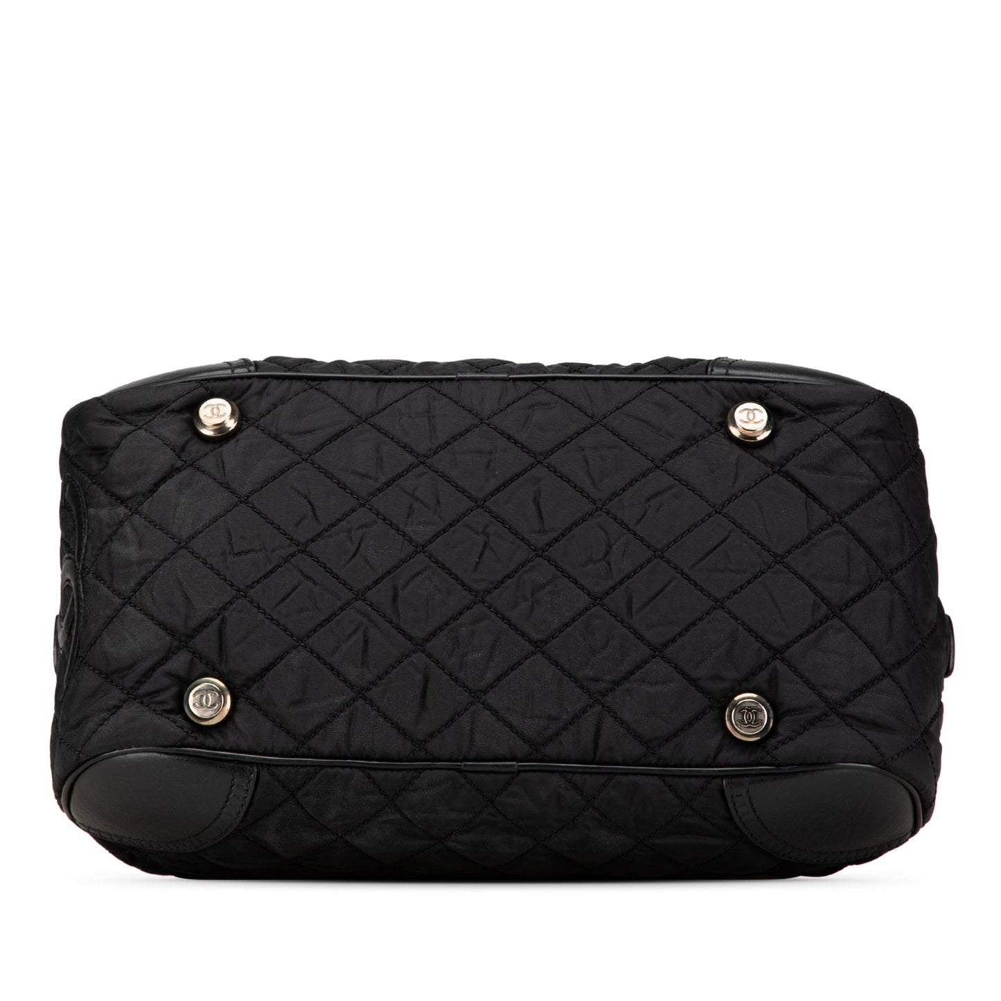 Chanel Paris New York Quilted Nylon Duffle Handbag