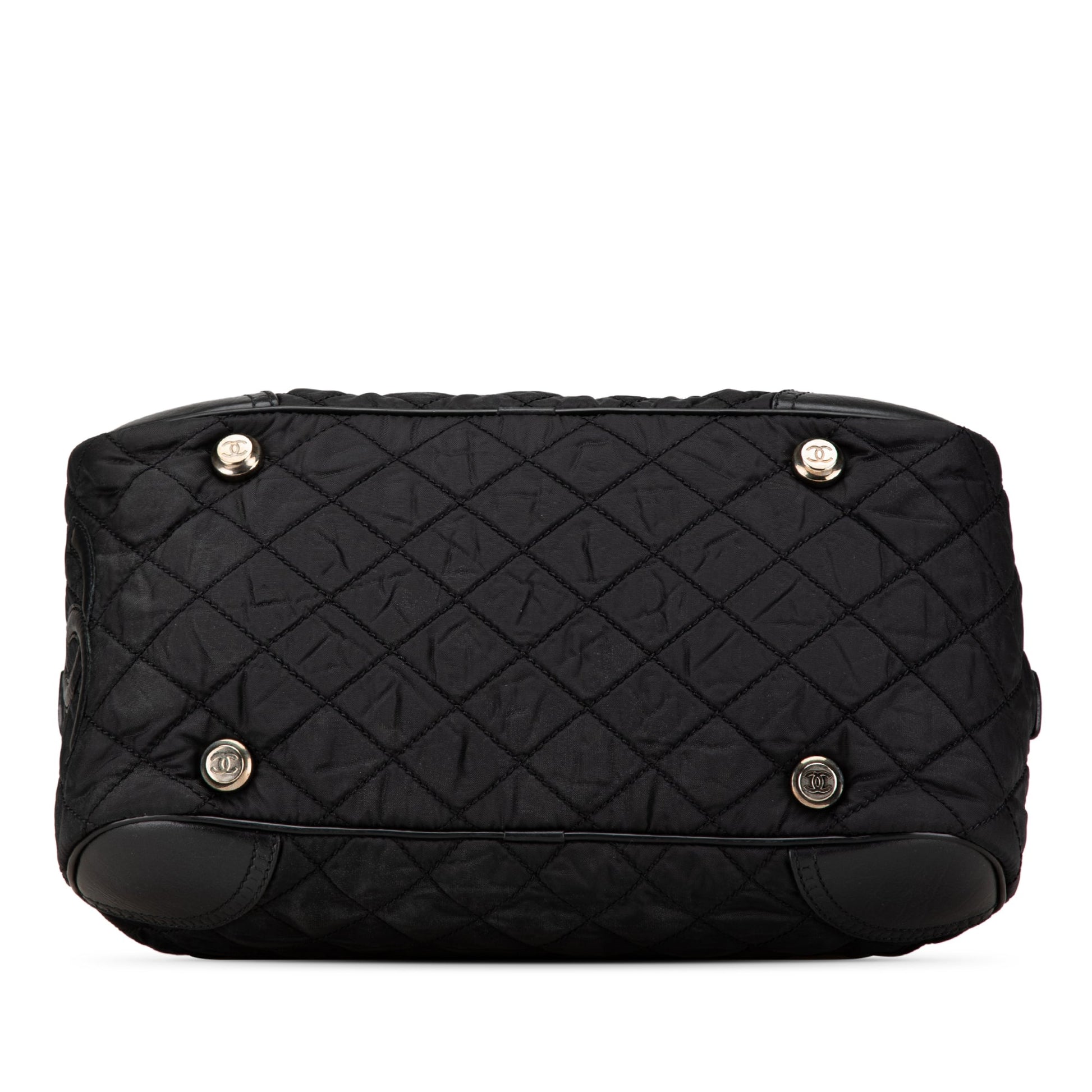 Chanel Paris New York Quilted Nylon Duffle Handbag