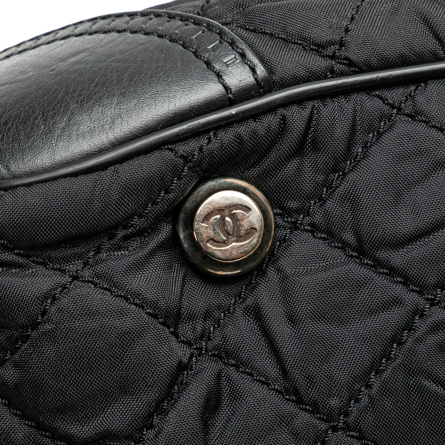 Chanel Paris New York Quilted Nylon Duffle Handbag
