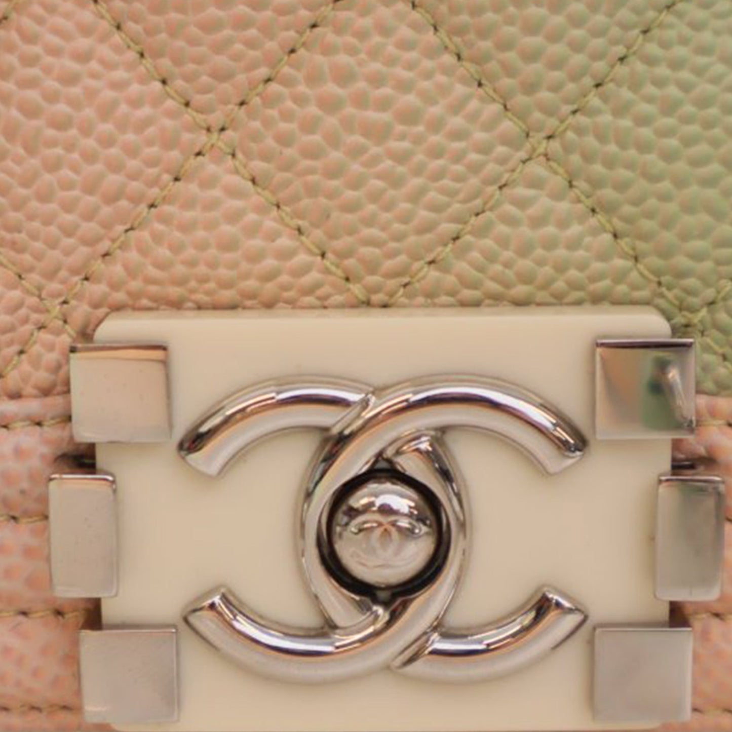 Chanel Small Quilted Caviar Rainbow Boy Flap