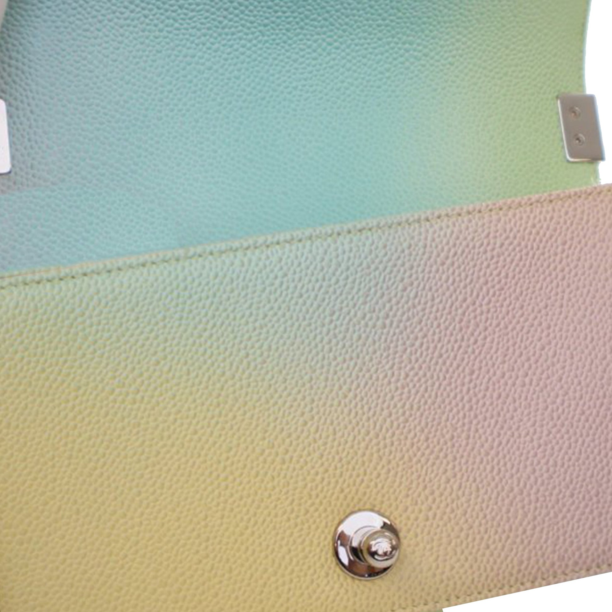 Chanel Small Quilted Caviar Rainbow Boy Flap