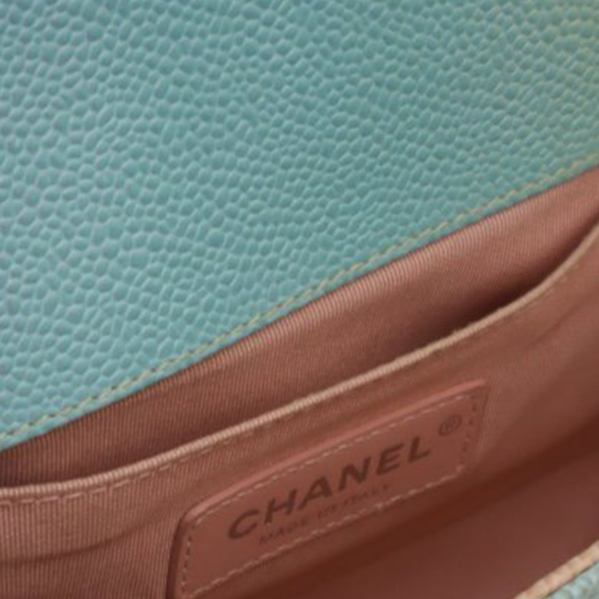 Chanel Small Quilted Caviar Rainbow Boy Flap