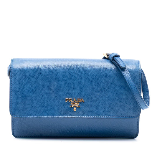 Prada Saffiano Wallet on Strap