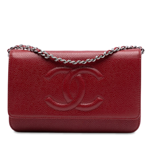Chanel CC Caviar Wallet On Chain