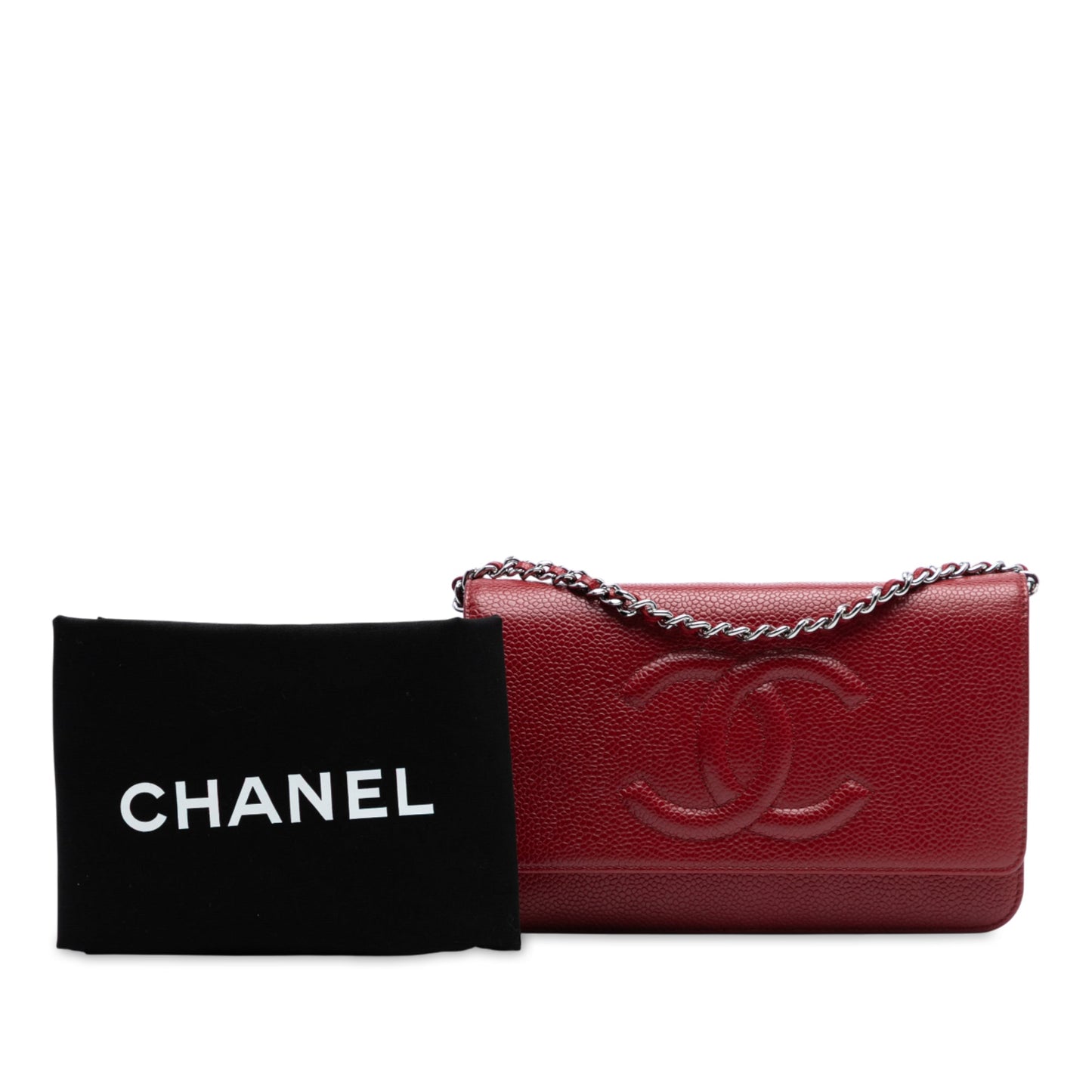 Chanel CC Caviar Wallet On Chain
