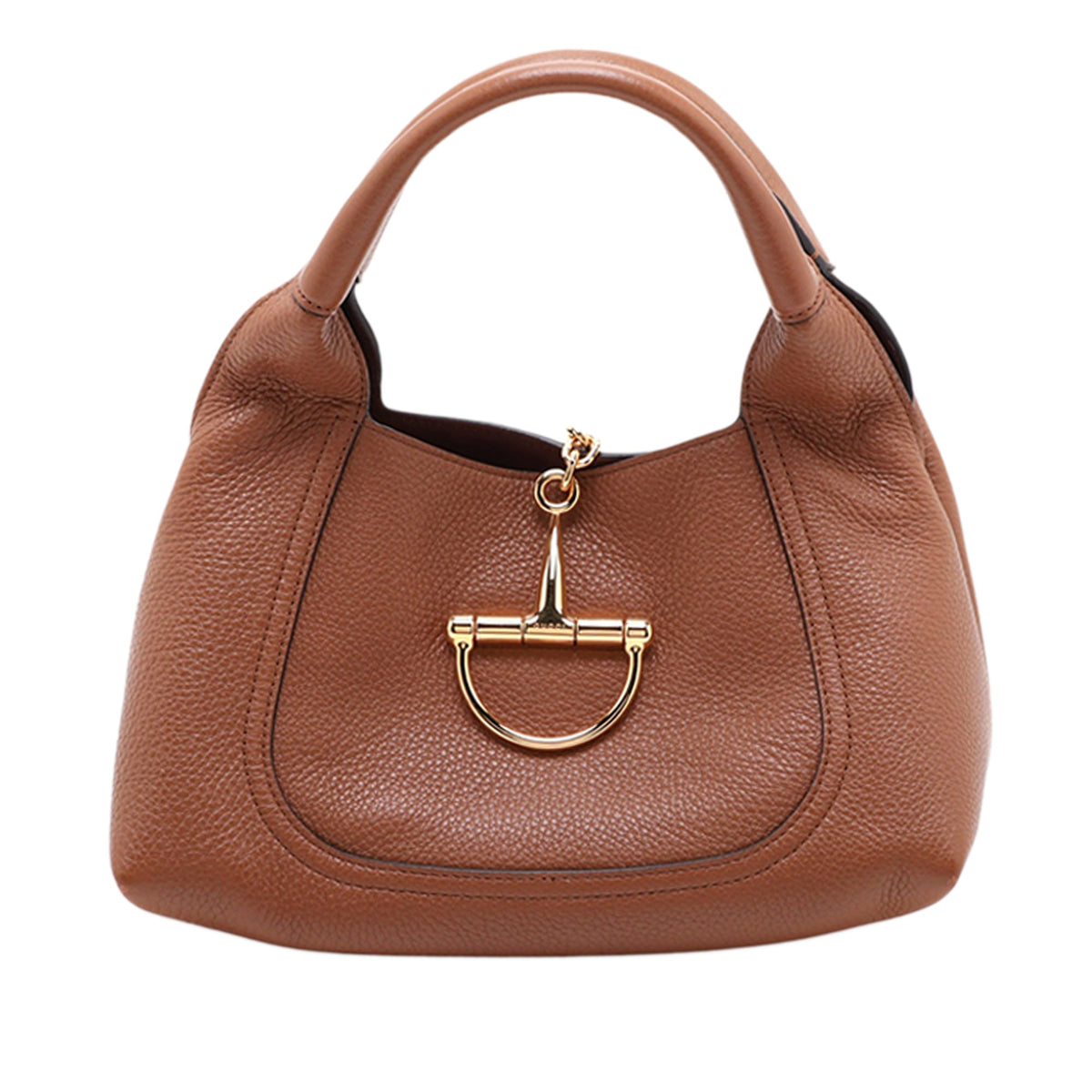 Gucci Maxi Grained Calfskin Softbit Hobo — Brown