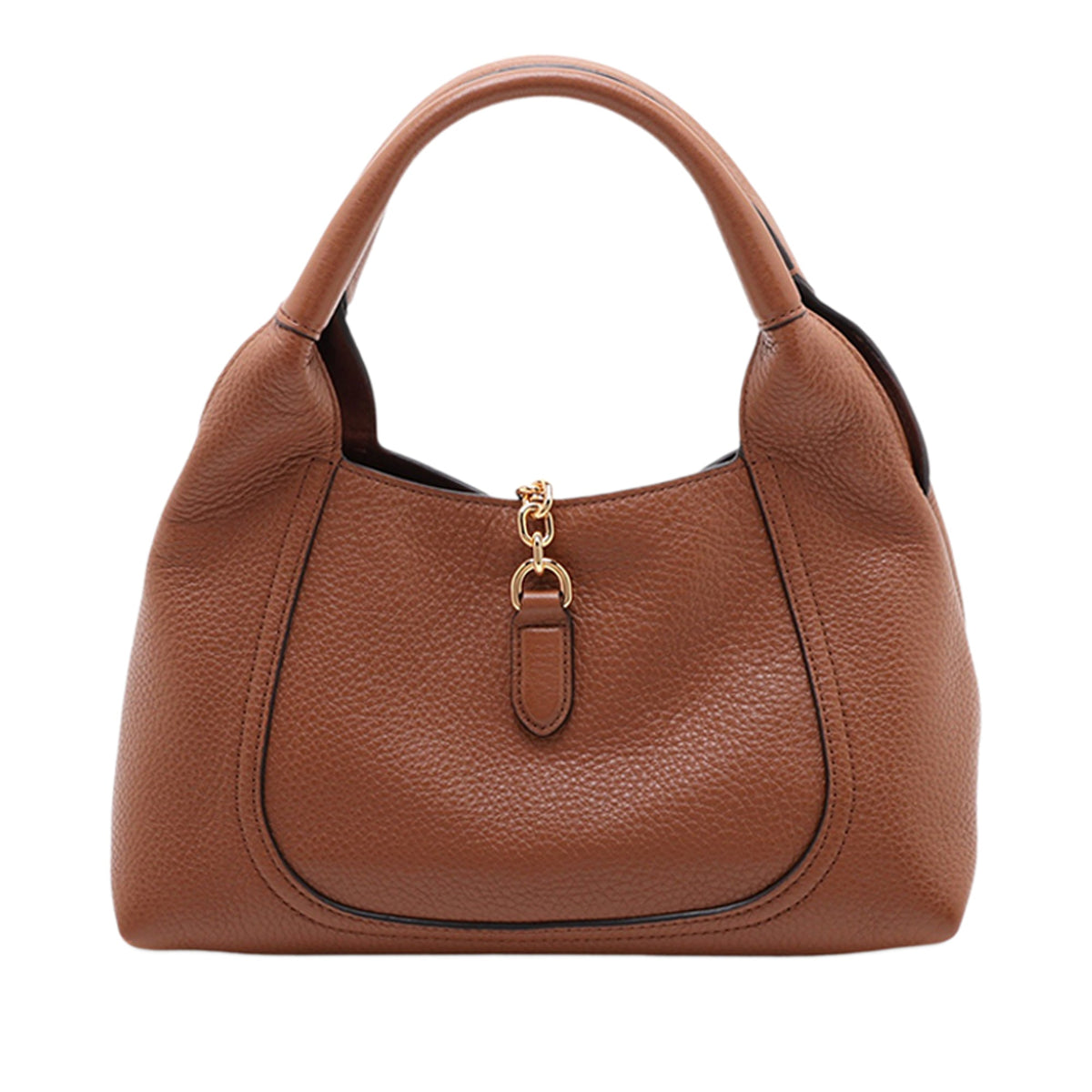 Gucci Maxi Grained Calfskin Softbit Hobo — Brown