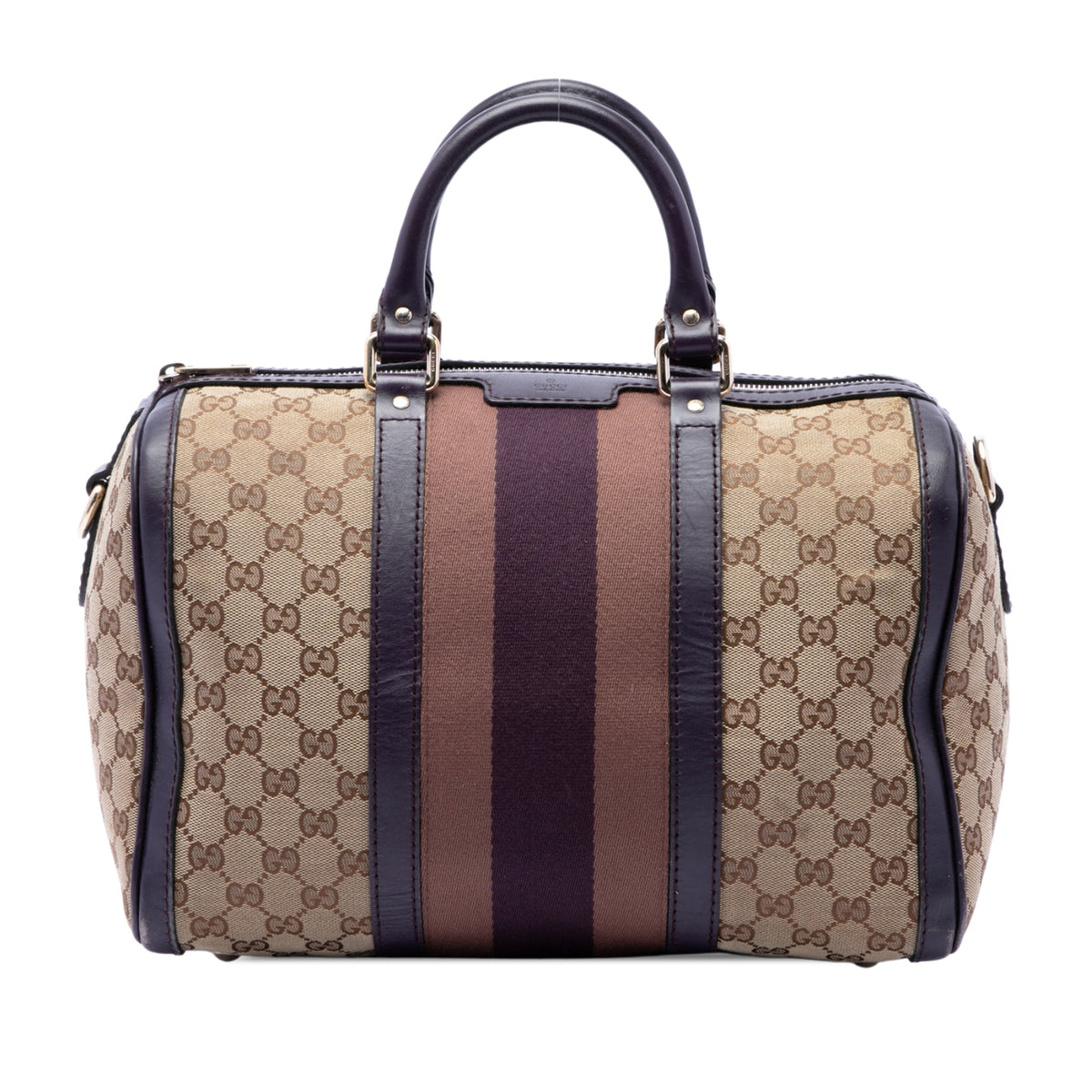 Gucci Medium GG Canvas Web Joy Boston Bag — Beige