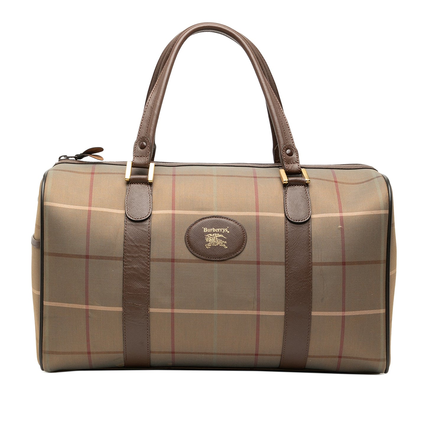 Burberry Vintage Check Canvas Boston Bag