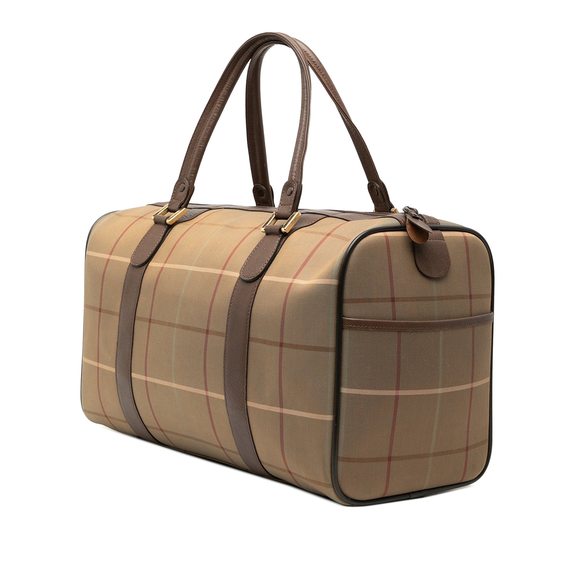 Burberry Vintage Check Canvas Boston Bag